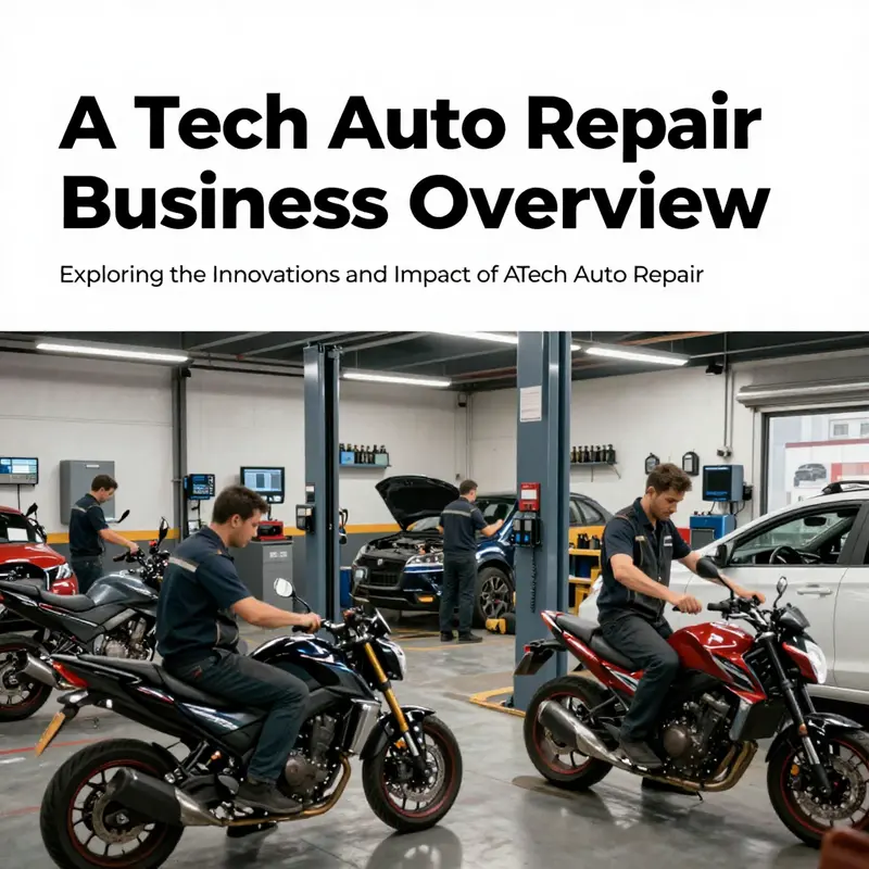 An overview of A Tech Auto Repair, illustrating its bustling environment and dedication to quality service.