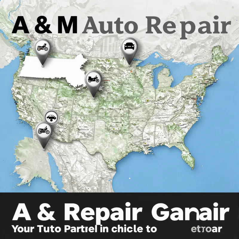 A map showcasing the diverse locations of A & M Auto Repair across the United States.