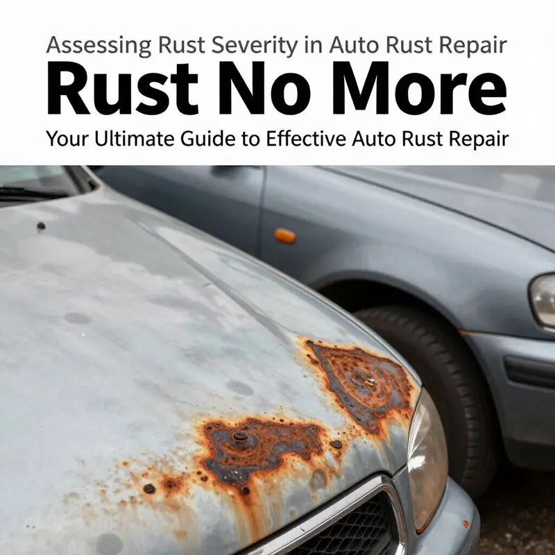 Different levels of rust severity on automotive surfaces.