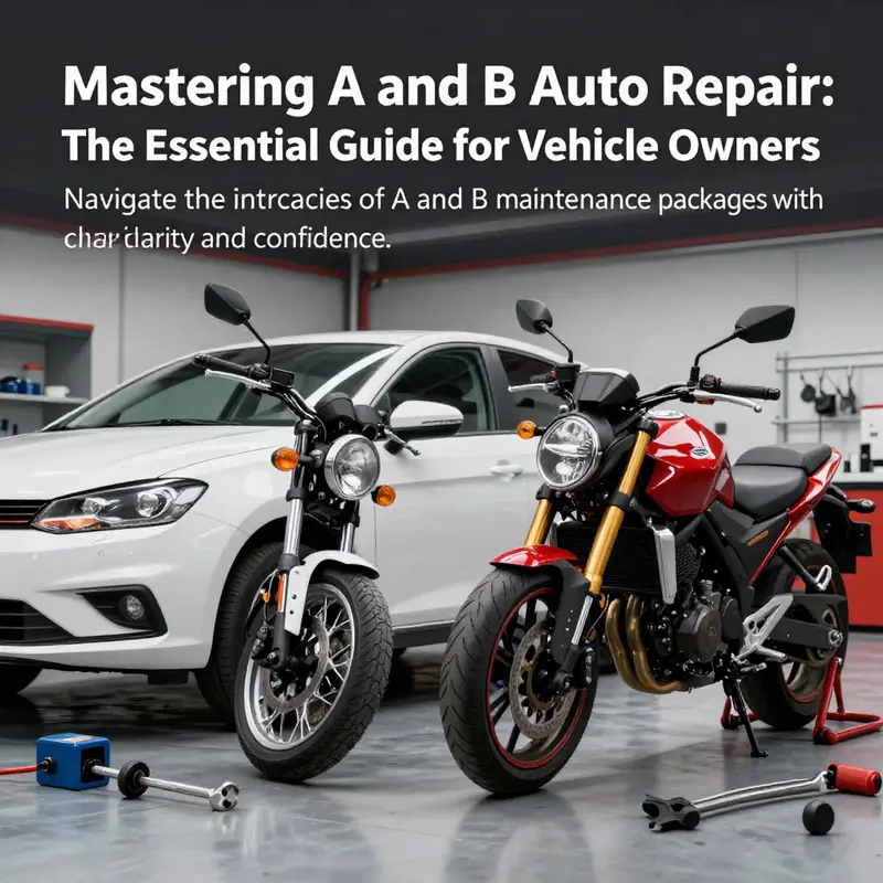 Car and motorcycle showcased with tools representing comprehensive maintenance knowledge.