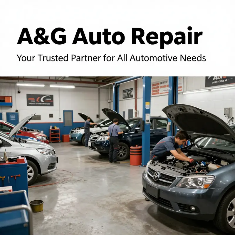 A&G Auto Repair’s mechanics diligently working on different vehicles, highlighting their extensive repair services.