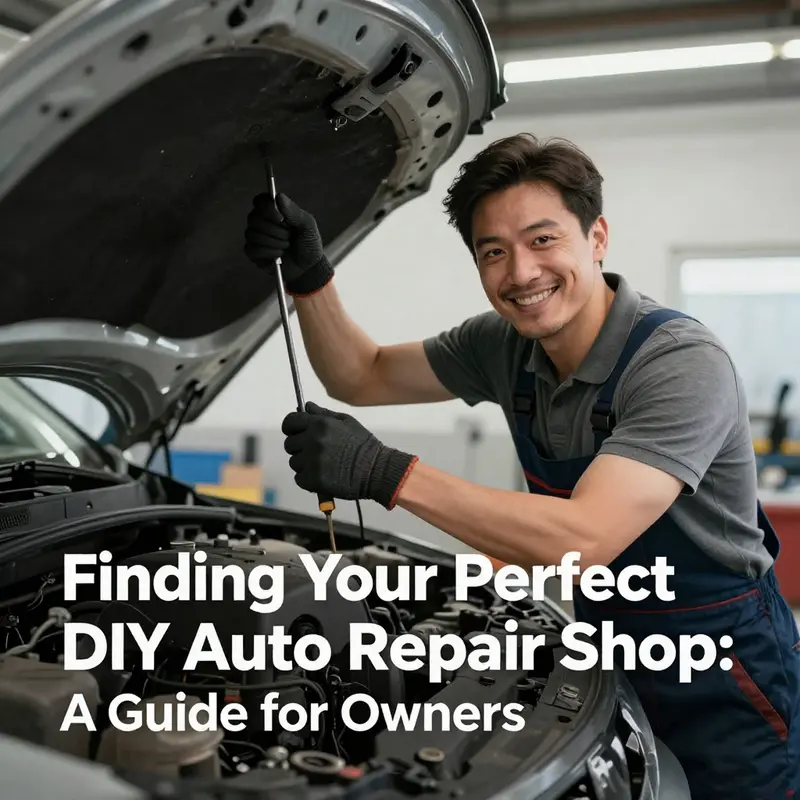 Vehicle owners exploring options at a DIY auto repair shop.