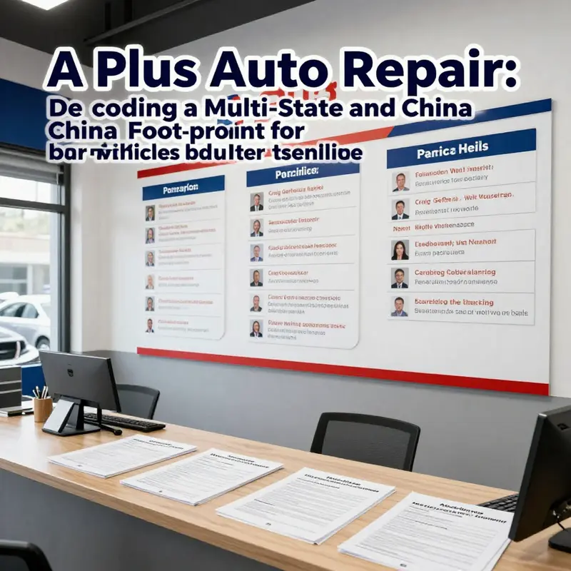 Multi-location footprint of A Plus Auto Repair across the U.S. and China.