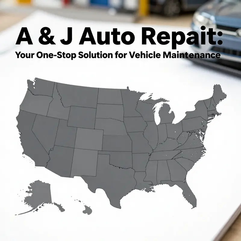 Map showcasing A & J Auto Repair locations across the United States.