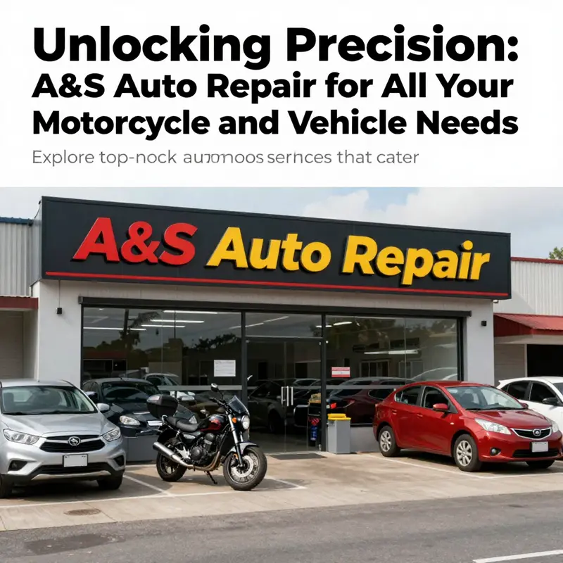 Exterior view of A&S Auto Repair with the sign visible and various vehicles, emphasizing its welcoming atmosphere.