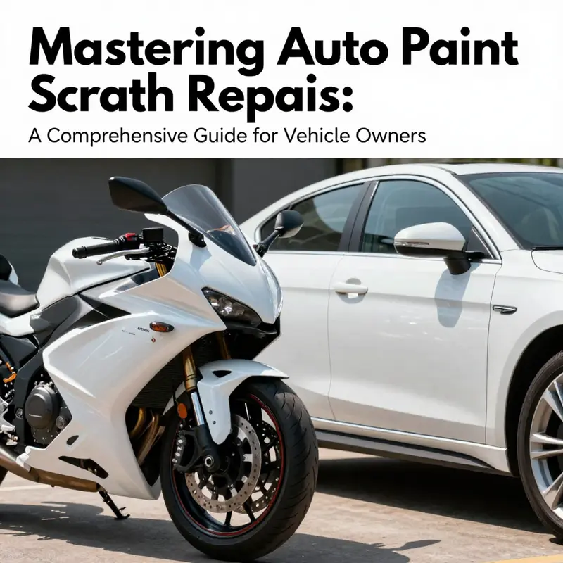 Pristine motorcycle and car side by side, demonstrating expert paint repair.