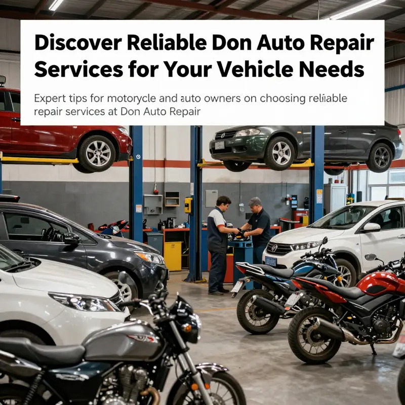 A bustling auto repair shop scene showcasing mechanics and satisfied customers, reflecting the quality service offered at Don Auto Repair.
