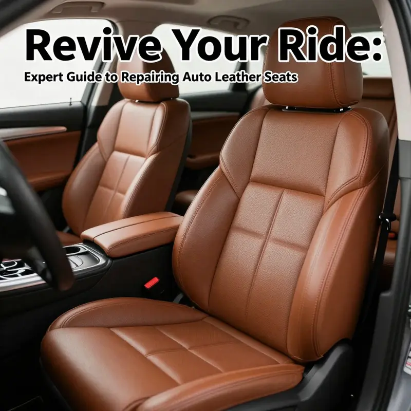A photo-realistic image of an automobile interior highlighting well-maintained leather seats.