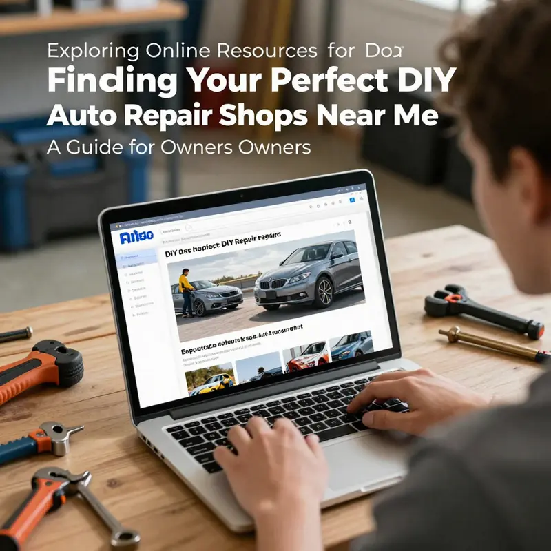 Vehicle owners exploring options at a DIY auto repair shop.