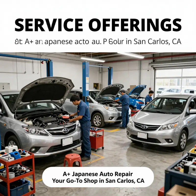 A+ Japanese Auto Repair’s service area with technicians dedicated to diagnosing and repairing vehicles.