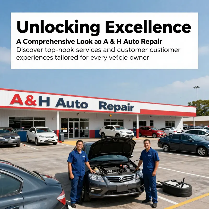 A visual collage of A & H Auto Repair locations featuring dedicated staff and a variety of vehicles.