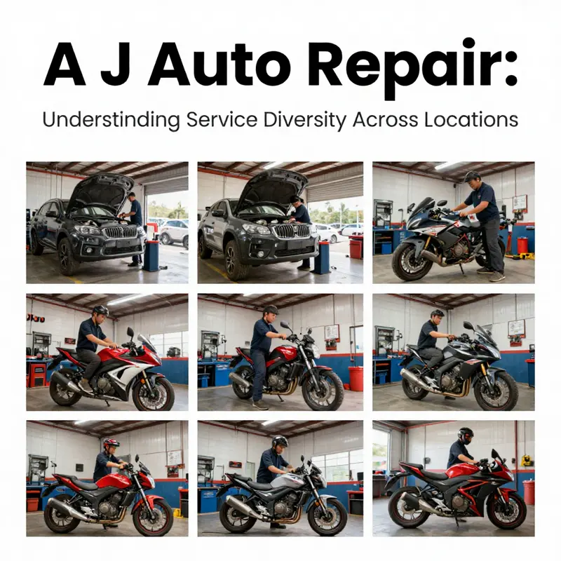 The A J Auto Repair facility bustling with activity as skilled technicians service a variety of vehicles.