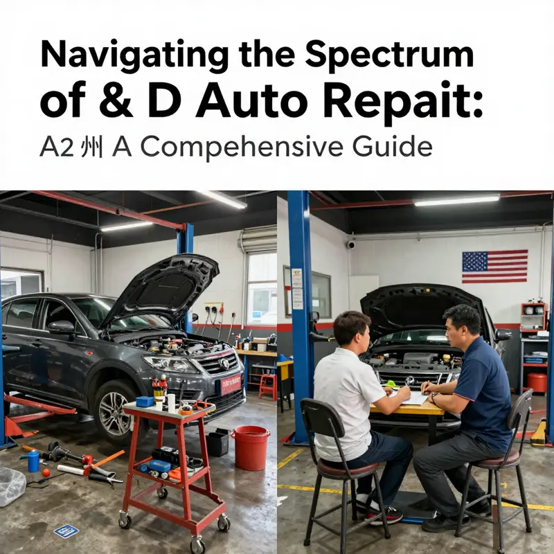 Technicians engaged in automotive repairs at A & D Auto Repair, South Gate.