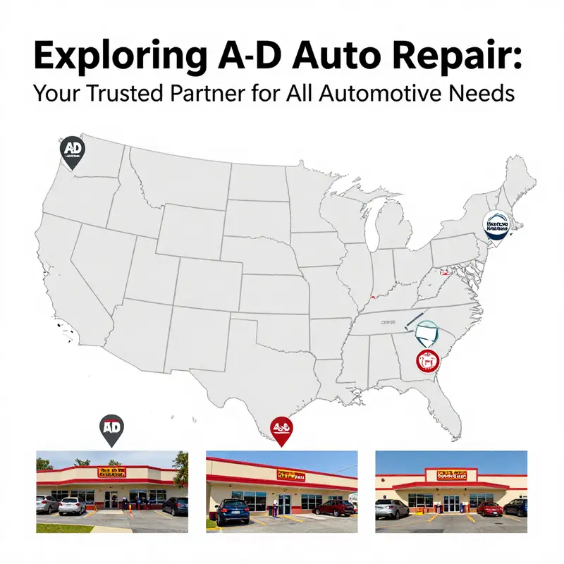 Overview of A&D Auto Repair branch locations across the United States.
