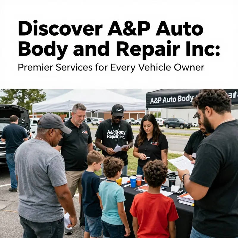 The storefront of A&P Auto Body and Repair Inc. showcasing the active repair environment.