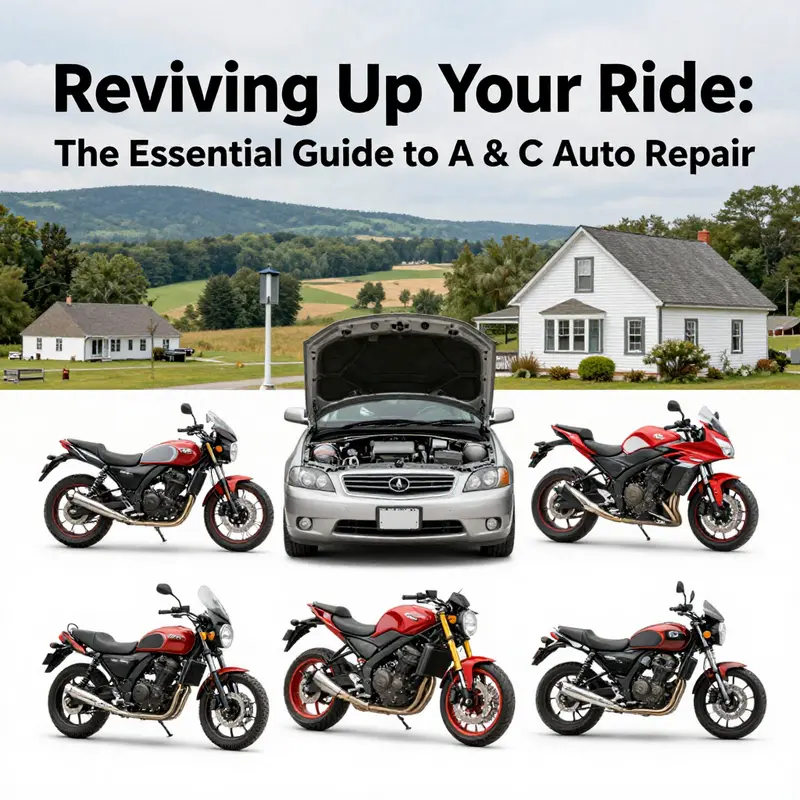 An artistic representation of A & C Auto Repair's services set against the serene backdrop of Swanton, Vermont.