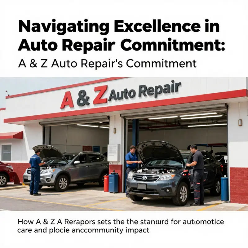 A bustling view of A & Z Auto Repair, featuring technicians at work and satisfied customers, symbolizing the essence of quality auto service.