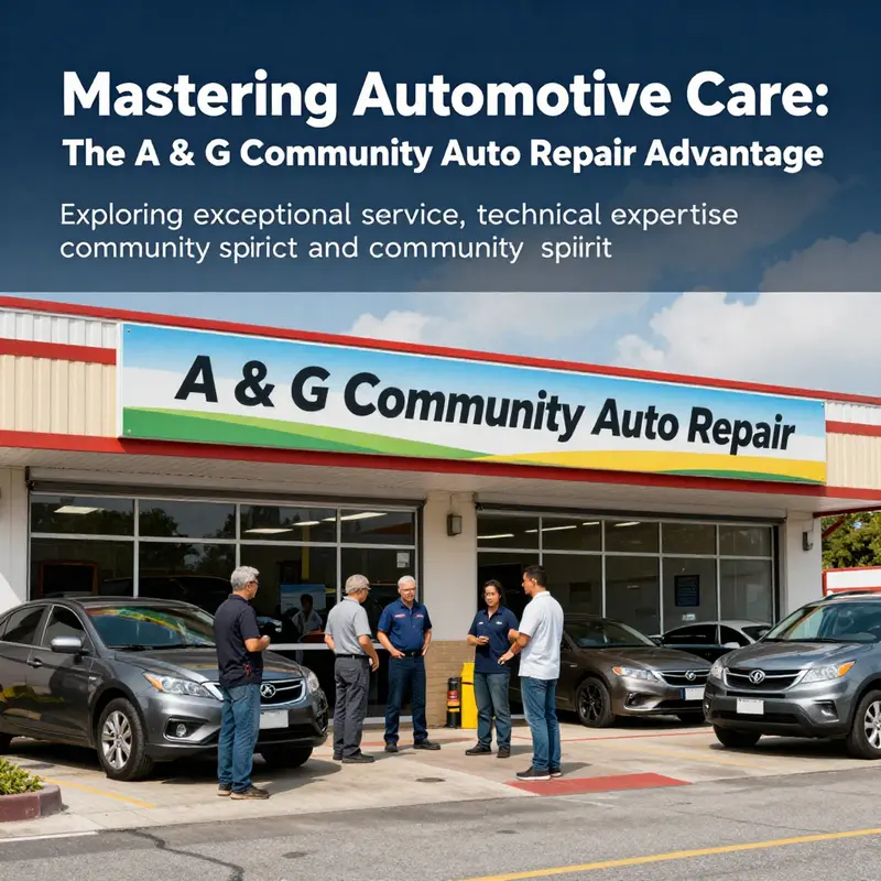 Exterior view of A & G Community Auto Repair showing active service and customer engagement.