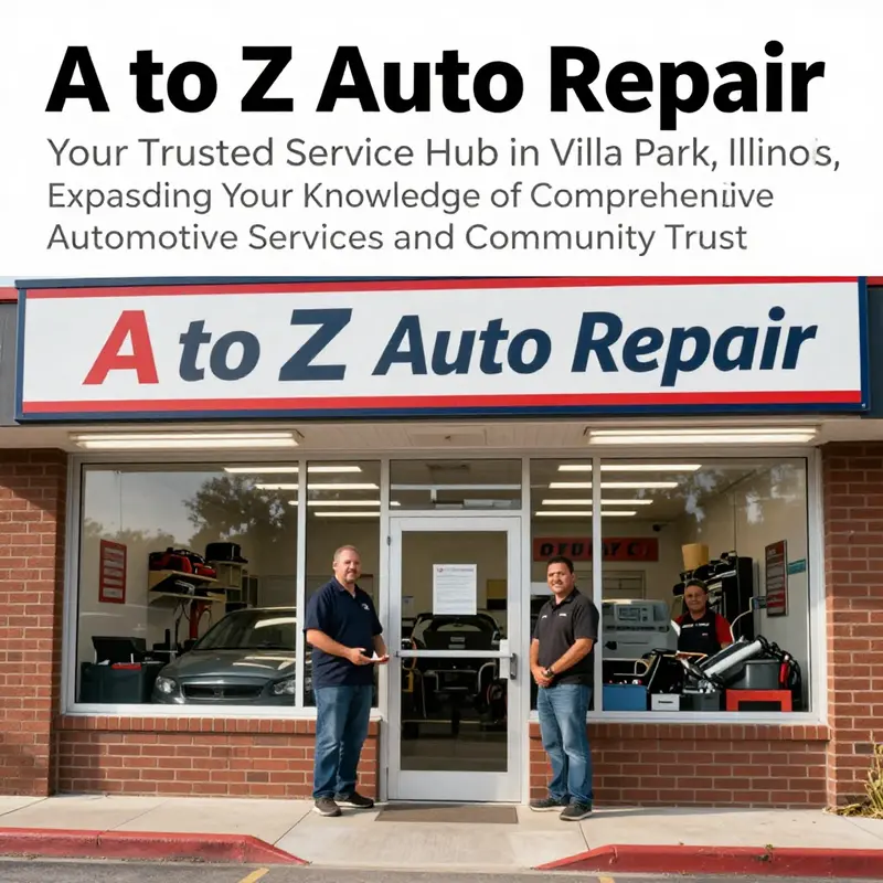 The welcoming entrance of A to Z Auto Repair in Villa Park, Illinois, illustrating the friendly environment for customers.