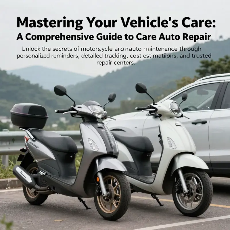 An image depicting a motorcycle and car in a scenic setting, symbolizing the joy of well-cared-for vehicles.