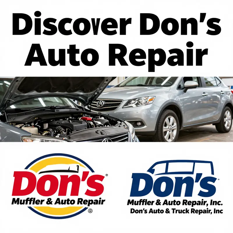 An informative cover image presenting the logos of Don's Muffler & Auto Repair and Don's Auto & Truck Repair alongside automotive themes.
