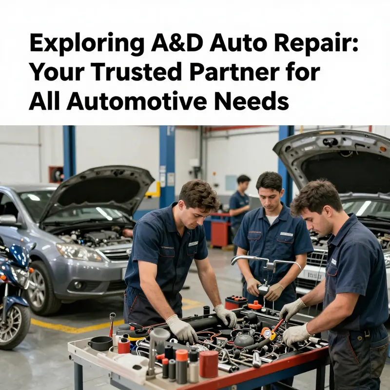 Mechanics working at A&D Auto Repair, engaged in automotive services.