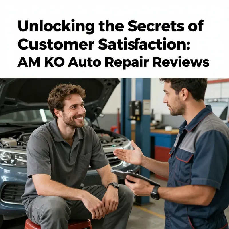 Happy customers engage in conversation about their vehicle service at AM KO.