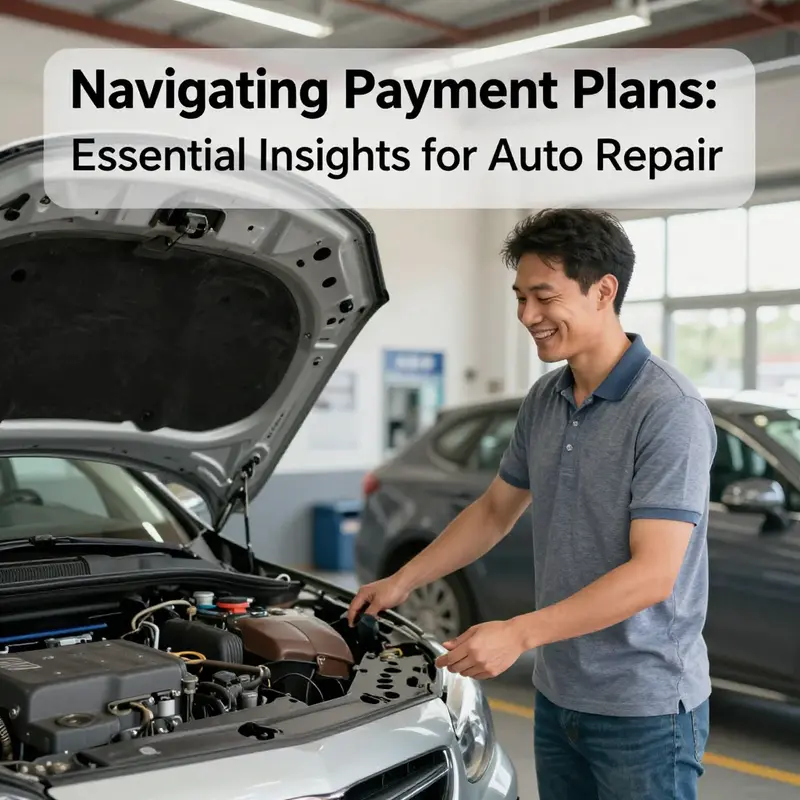 A mechanic discusses financing options with a customer, highlighting the support available during repairs.