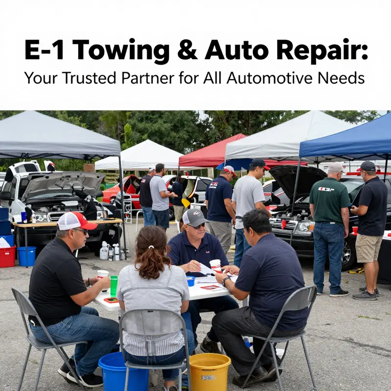 A bustling repair shop at E-1 Towing & Auto Repair, showcasing the variety of services offered.