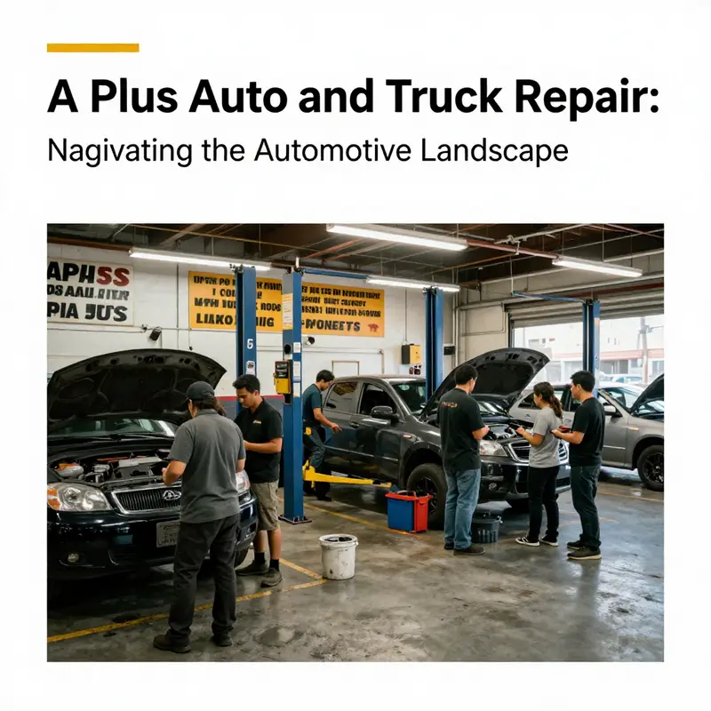 A vibrant view of ‘A Plus Auto Repair’ in North Dakota, highlighting its active operations and dedicated team.