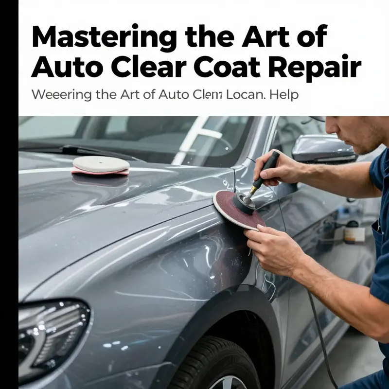 A detailed view of touch-up techniques applied to small areas of auto clear coat.