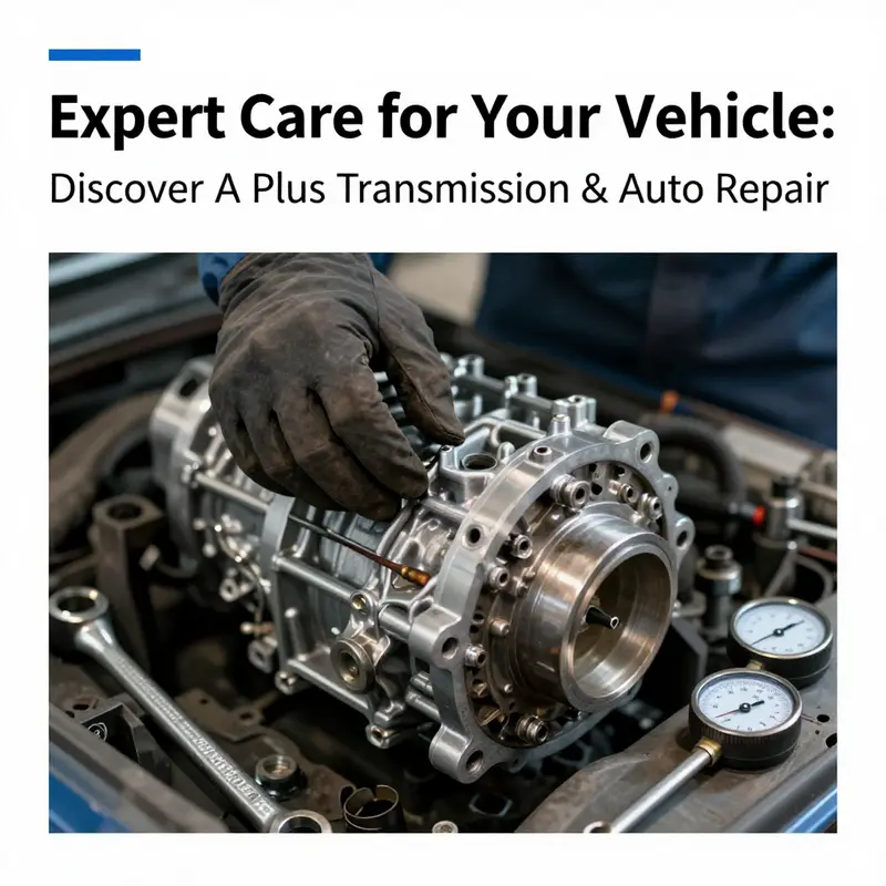 A skilled technician performing a transmission repair, showcasing the expertise at A Plus Transmission.