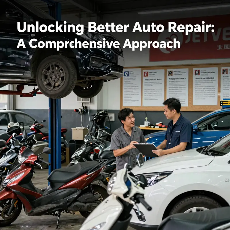 A bustling auto repair shop showcasing the importance of reputation and customer recommendations.