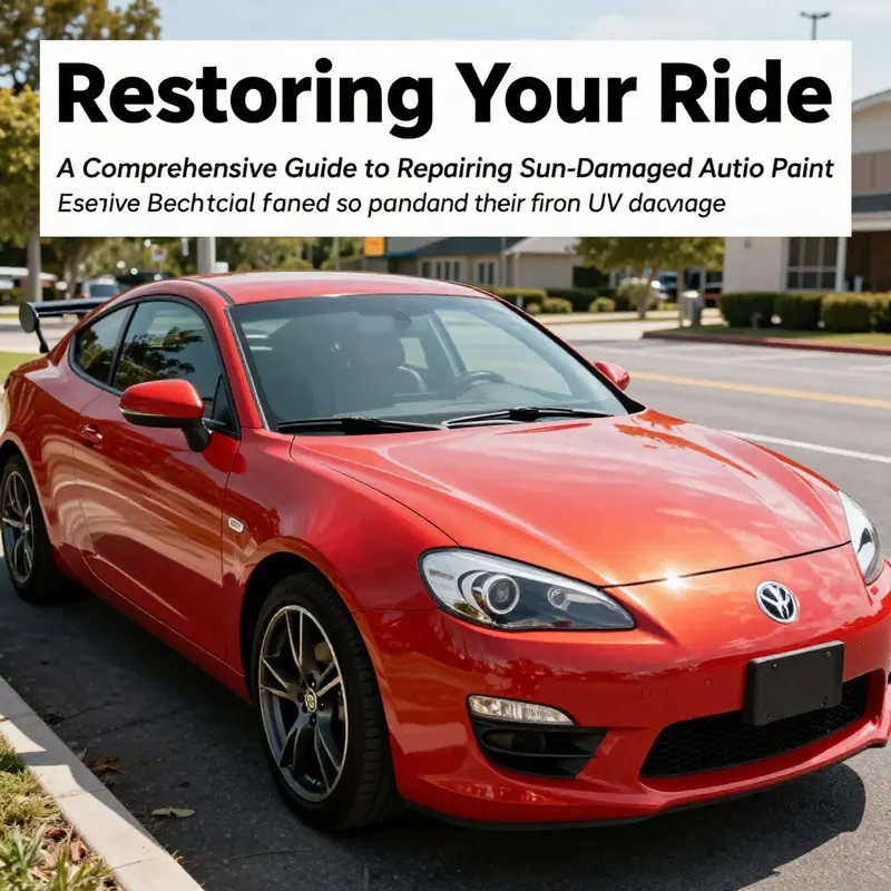 A pristine vehicle with newly restored paint reflecting sunlight, symbolizing successful repair of sun damage.