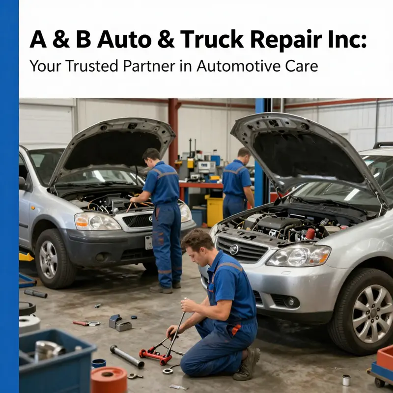The welcoming exterior of A & B Auto & Truck Repair Inc, ready to serve customers with top-notch automotive solutions.