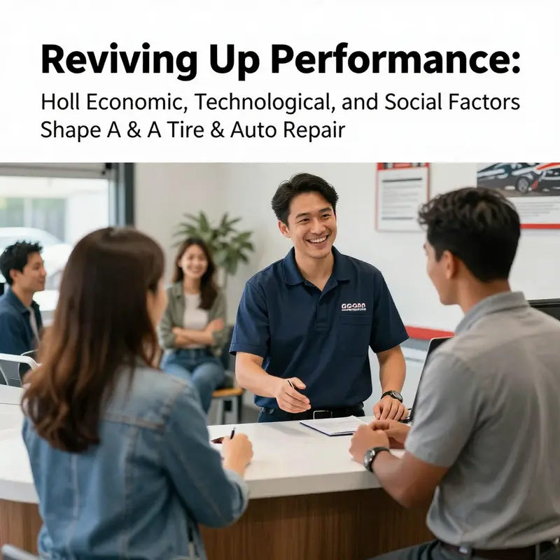 Economic variables impacting A & A Tire & Auto Repair showcased in an active shop setting.