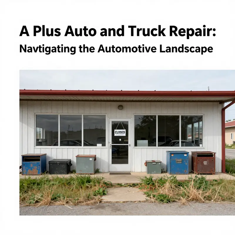A vibrant view of ‘A Plus Auto Repair’ in North Dakota, highlighting its active operations and dedicated team.
