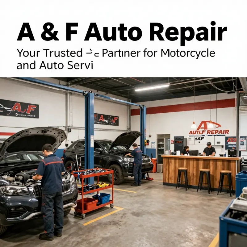 A & F Auto Repair’s organized workspace highlighting their range of services.