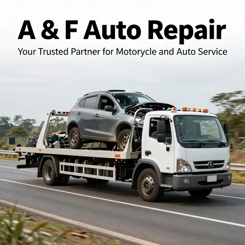 A & F Auto Repair’s organized workspace highlighting their range of services.