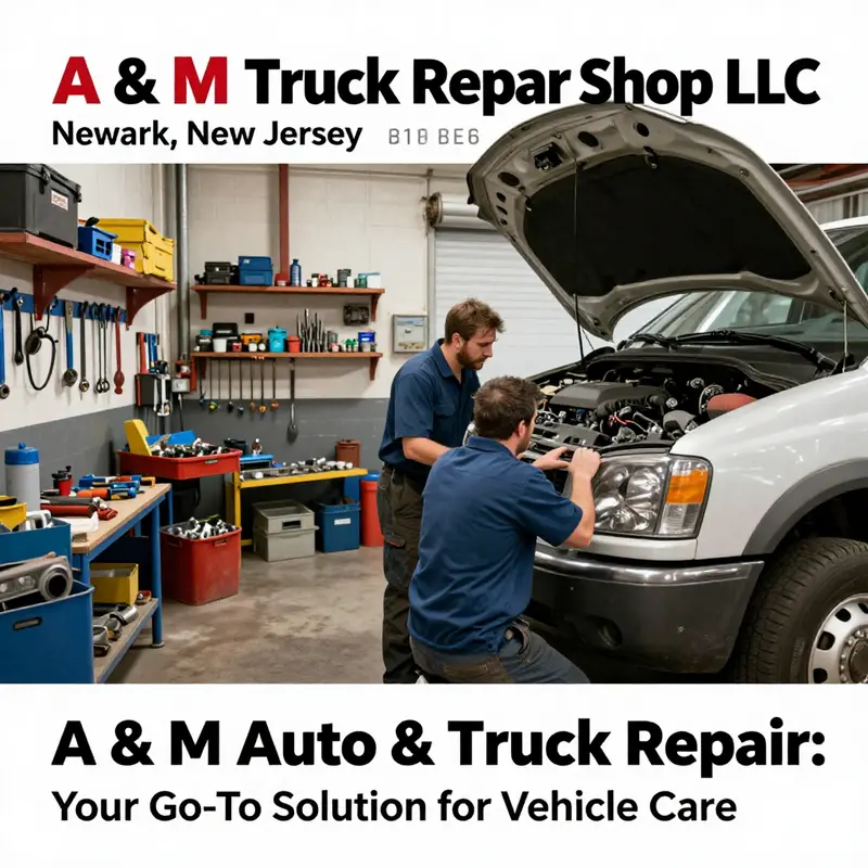 A view of A & M Auto & Truck Repair in Houston with technicians working attentively on customer vehicles.