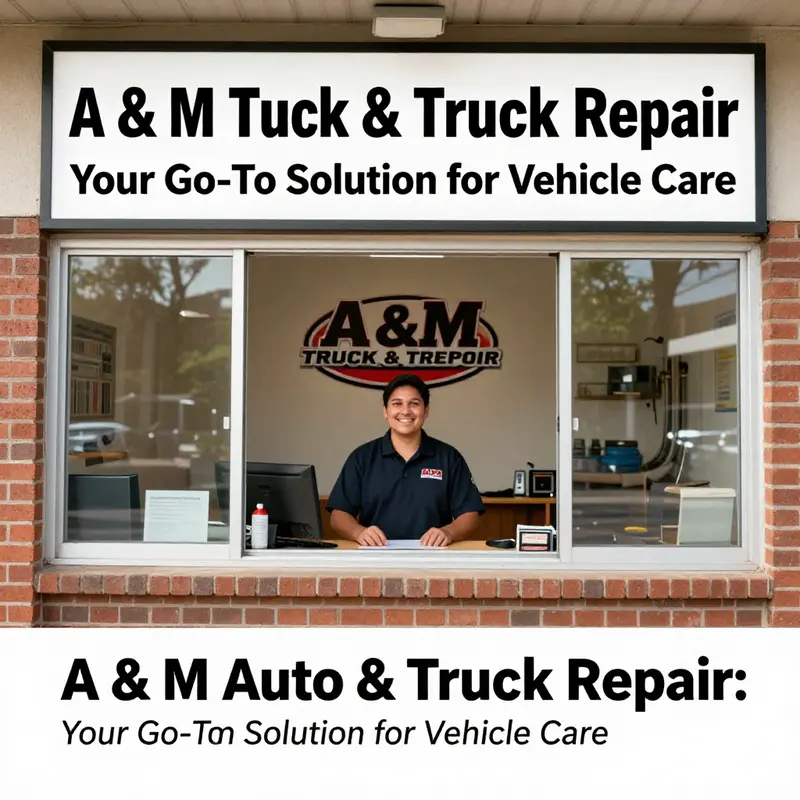 A view of A & M Auto & Truck Repair in Houston with technicians working attentively on customer vehicles.