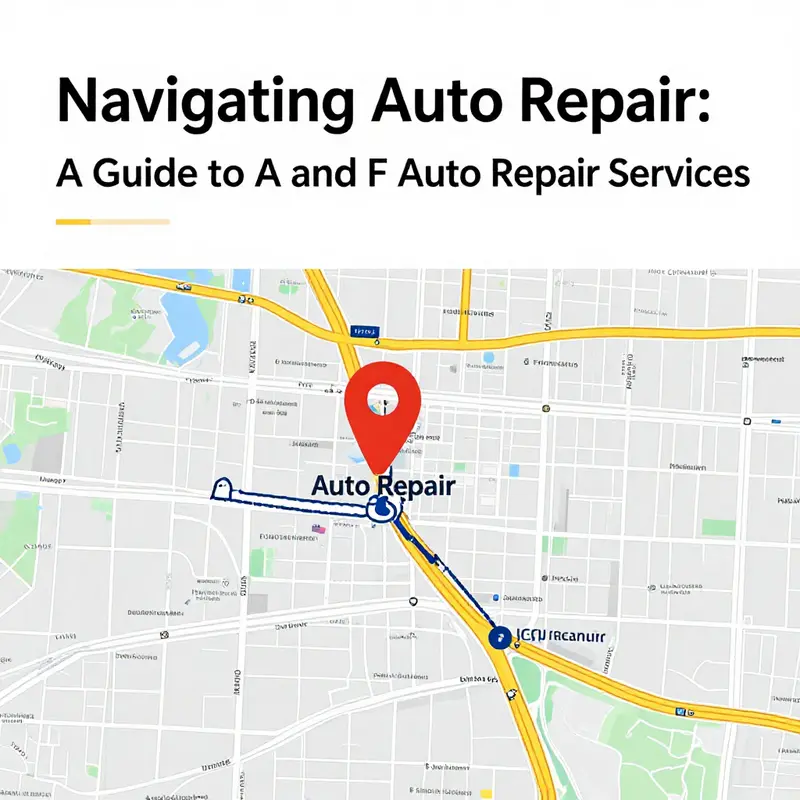 Map pinpointing the location of A and F Auto Repair along with key landmarks.