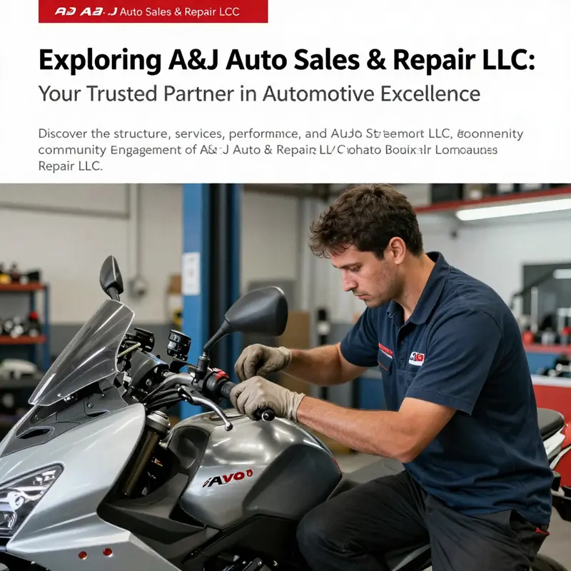 A technician repairing a motorcycle at A&J Auto Sales & Repair LLC, showcasing skilled automotive service.