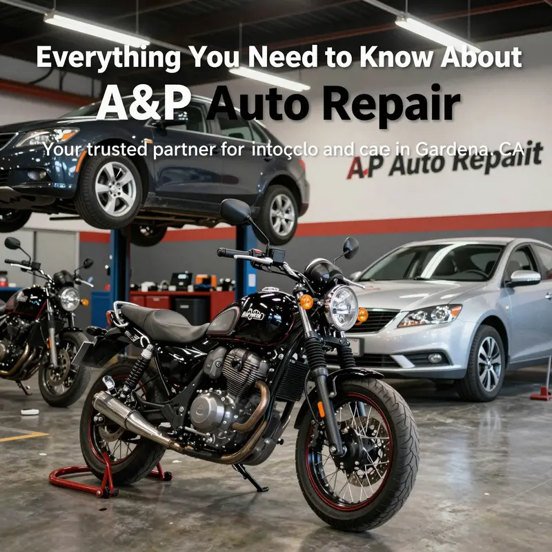 An engaging representation of A&P Auto Repair showcasing workshops for motorcycles and cars.