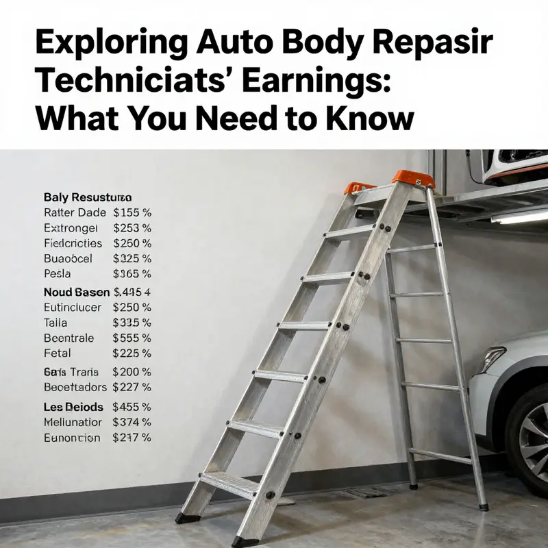 A regional map showcasing salary variations for auto body repair technicians across key areas.