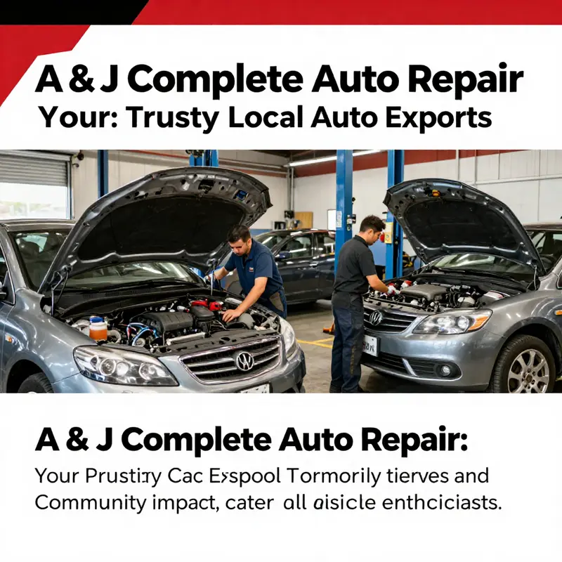 Cover image displaying A & J Complete Auto Repair with engaged technicians and vehicles in a welcoming repair environment.