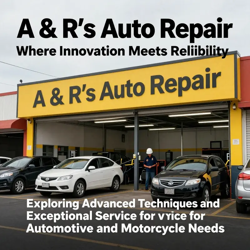 Exterior view of A & R's Auto Repair, showcasing a professional and inviting atmosphere.