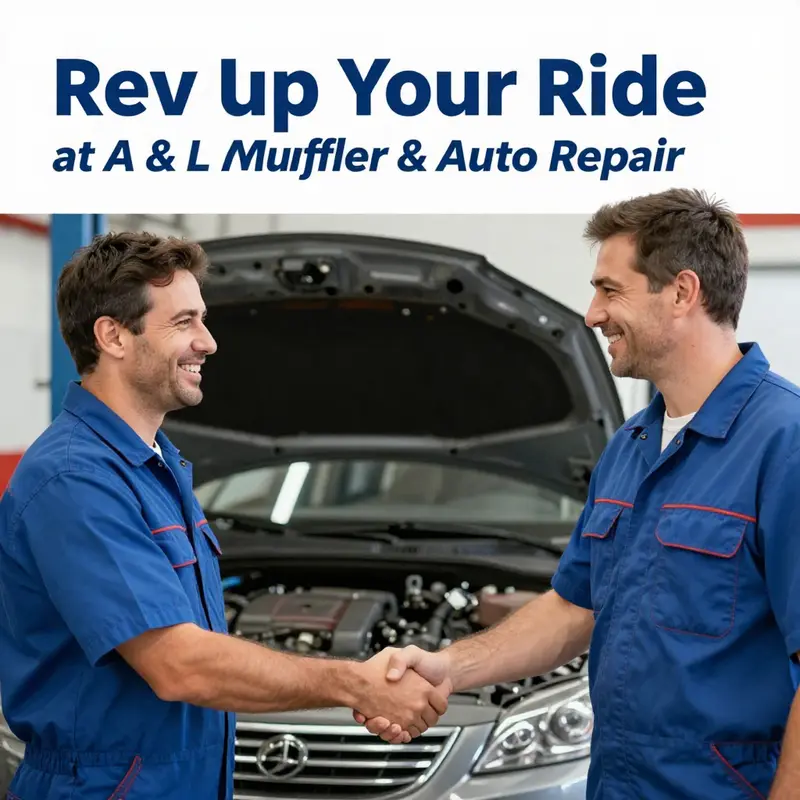 A skilled mechanic servicing a motorcycle exhaust at A & L Muffler & Auto Repair.