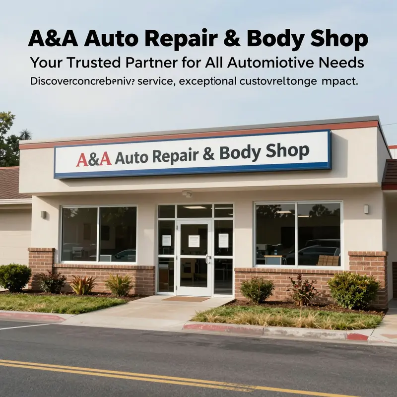 Exterior view of A&A Auto Repair & Body Shop with clear signage and a welcoming entrance.