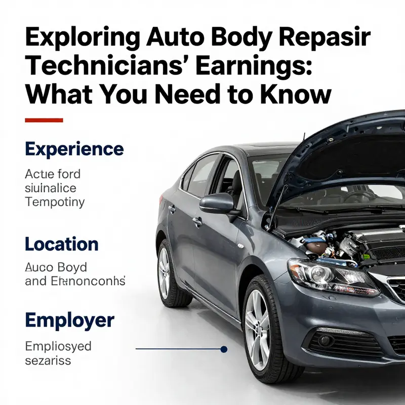 A regional map showcasing salary variations for auto body repair technicians across key areas.